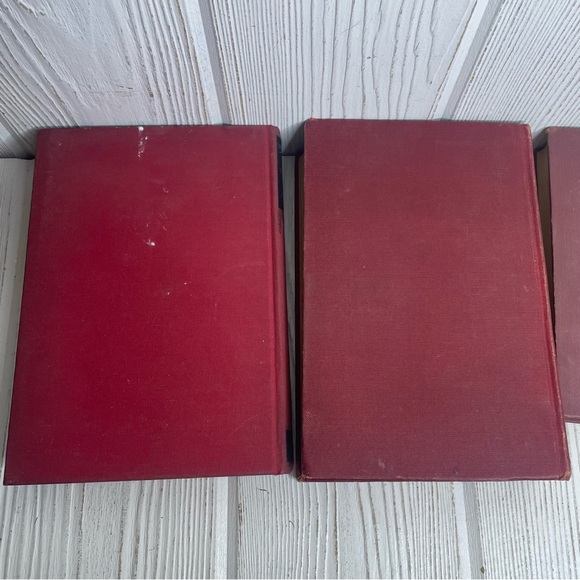 Vintage Red Oxblood Lot of Books Literature Bookshelf Lot 4 Antique HC Display - Picture 9 of 11